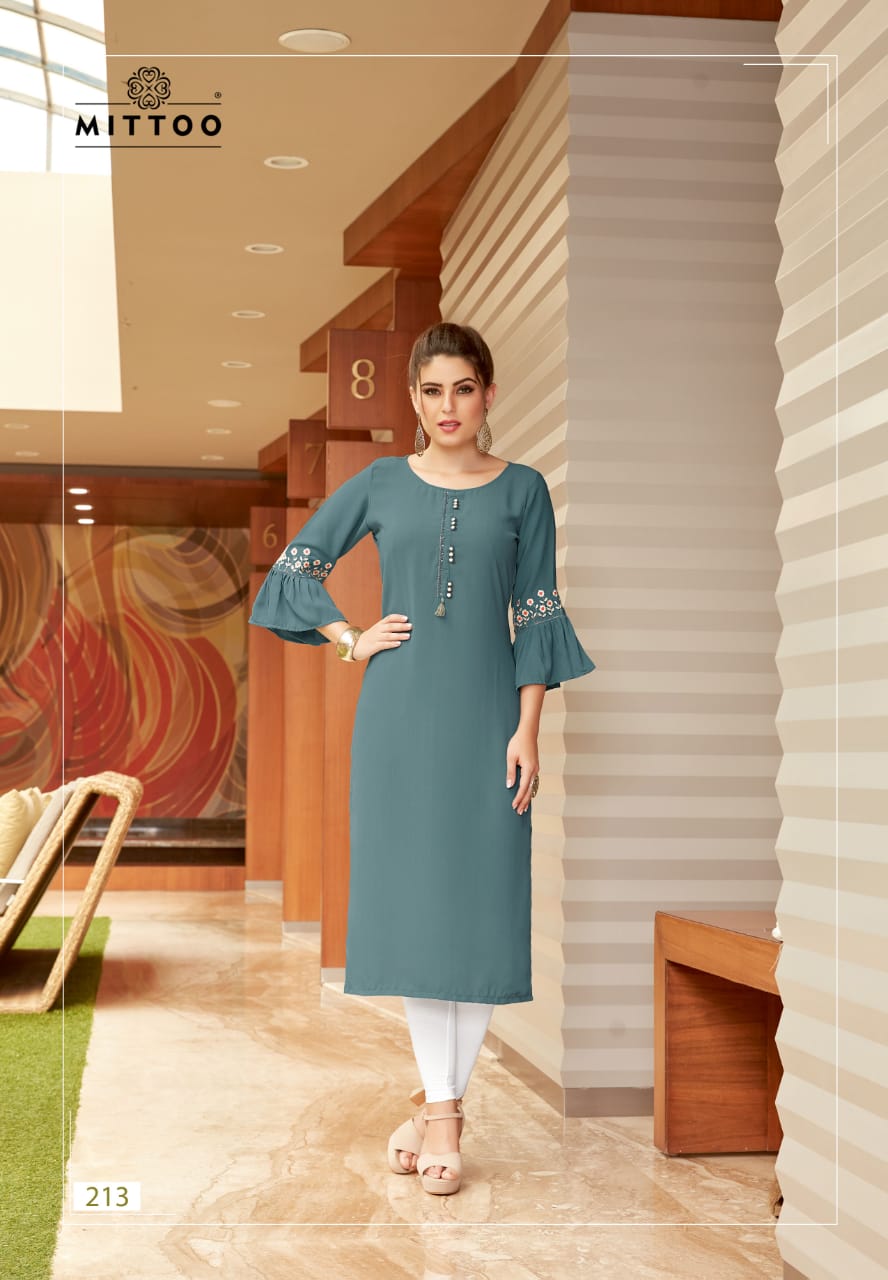Mittoo Launched Payal Vol 12 Rayon Print Fancy Designer Kurtis Wholesale Dealer Surat