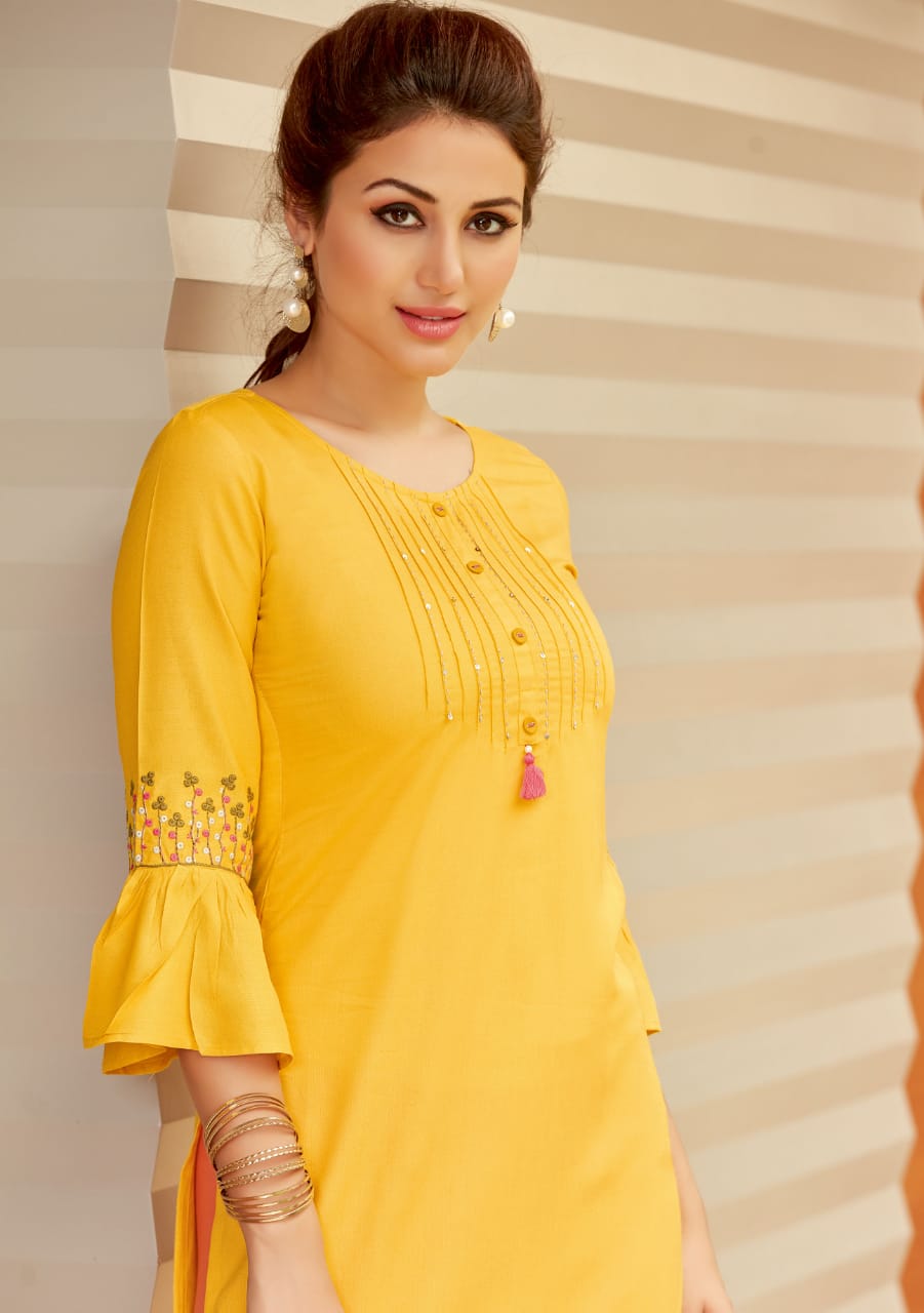 Mittoo Launched Payal Vol 12 Rayon Print Fancy Designer Kurtis Wholesale Dealer Surat
