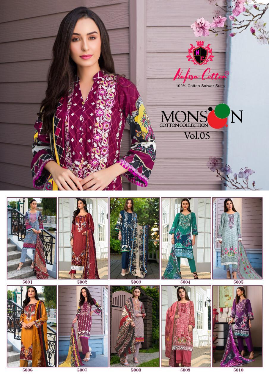 Nafisa Cotton Presents Monsoon Cotton Collection Vol 5 Cotton Print Pakistani Suits