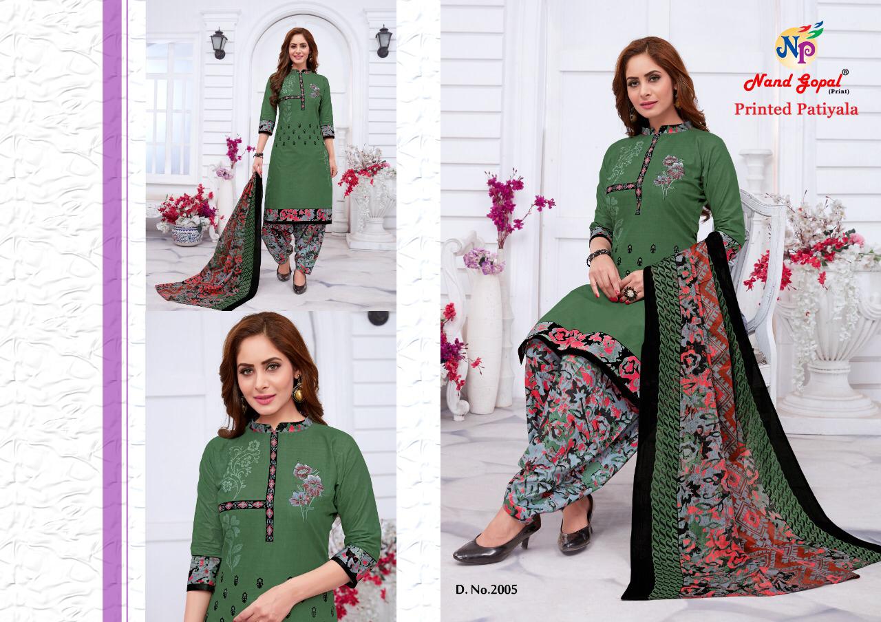 Nand Gopal Launched Printed Patiyala Pure Cotton Readymade Dress