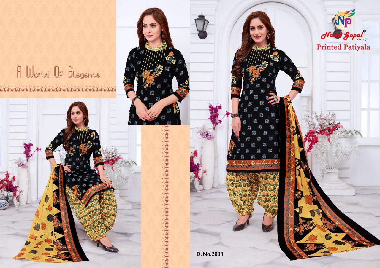 Nand Gopal Launched Printed Patiyala Pure Cotton Readymade Dress