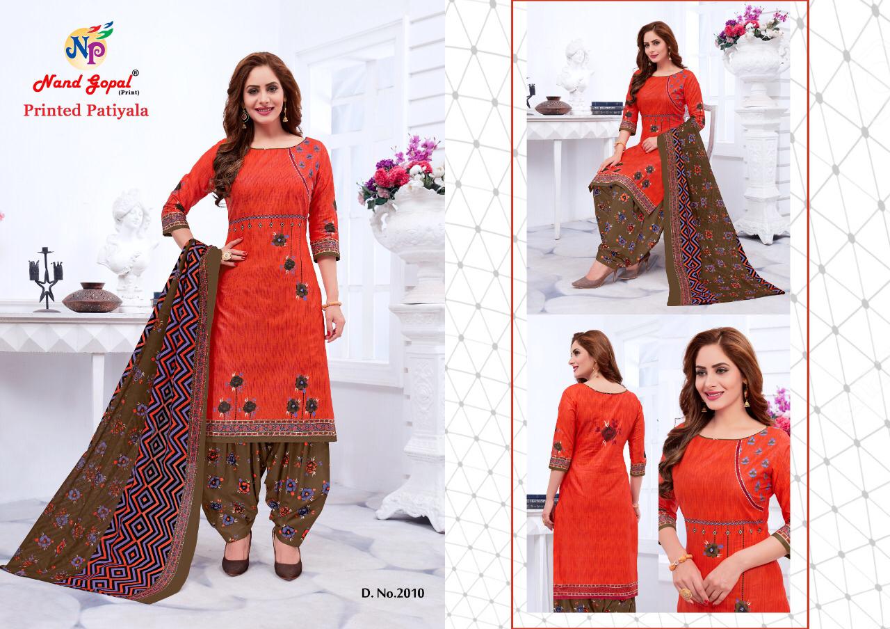 Nand Gopal Launched Printed Patiyala Pure Cotton Readymade Dress
