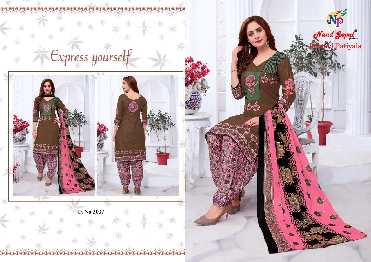 Nand Gopal Launched Printed Patiyala Pure Cotton Readymade Dress