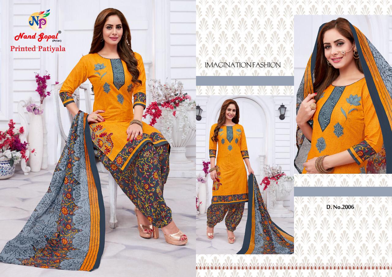 Nand Gopal Launched Printed Patiyala Pure Cotton Readymade Dress