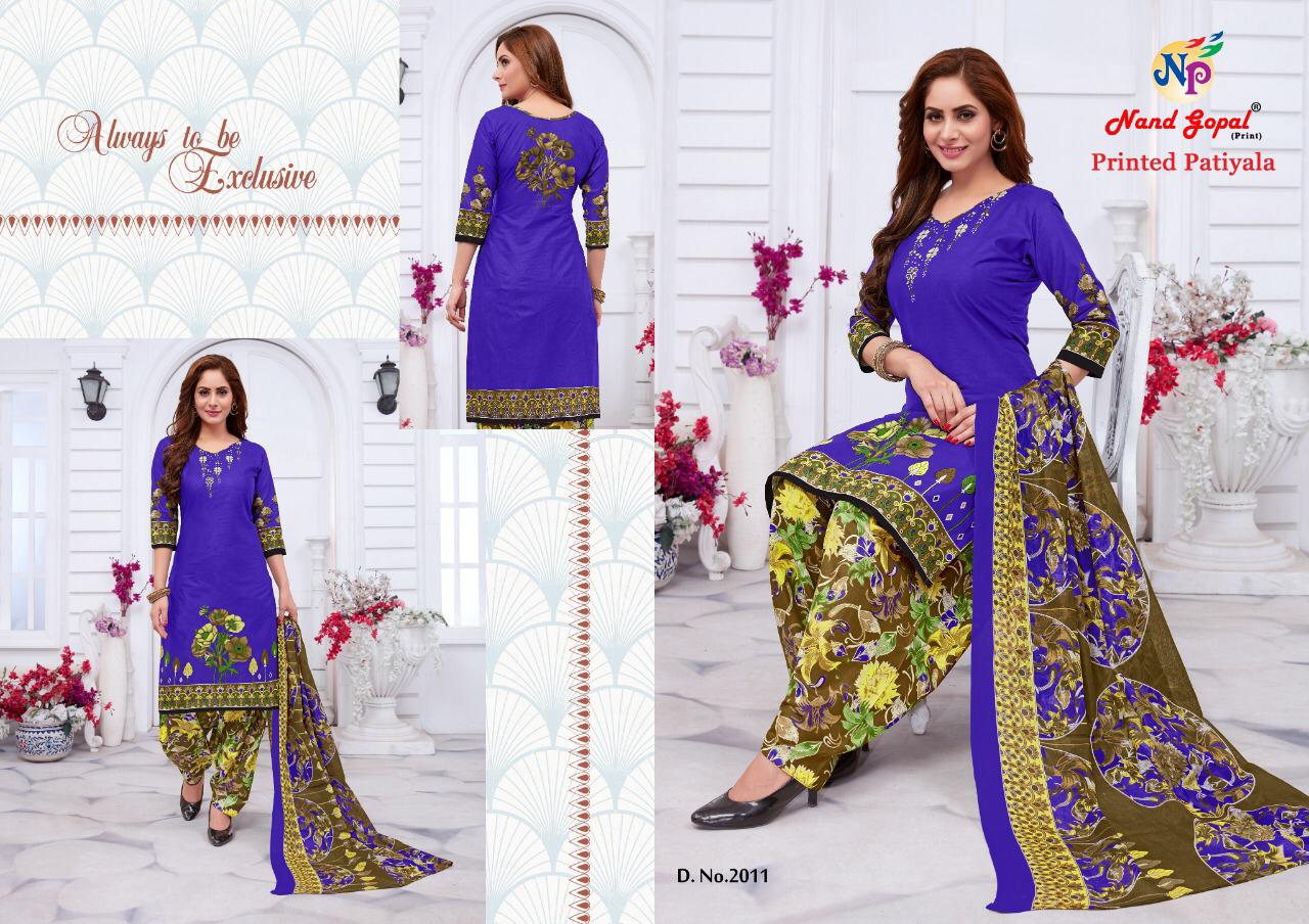 Nand Gopal Launched Printed Patiyala Pure Cotton Readymade Dress