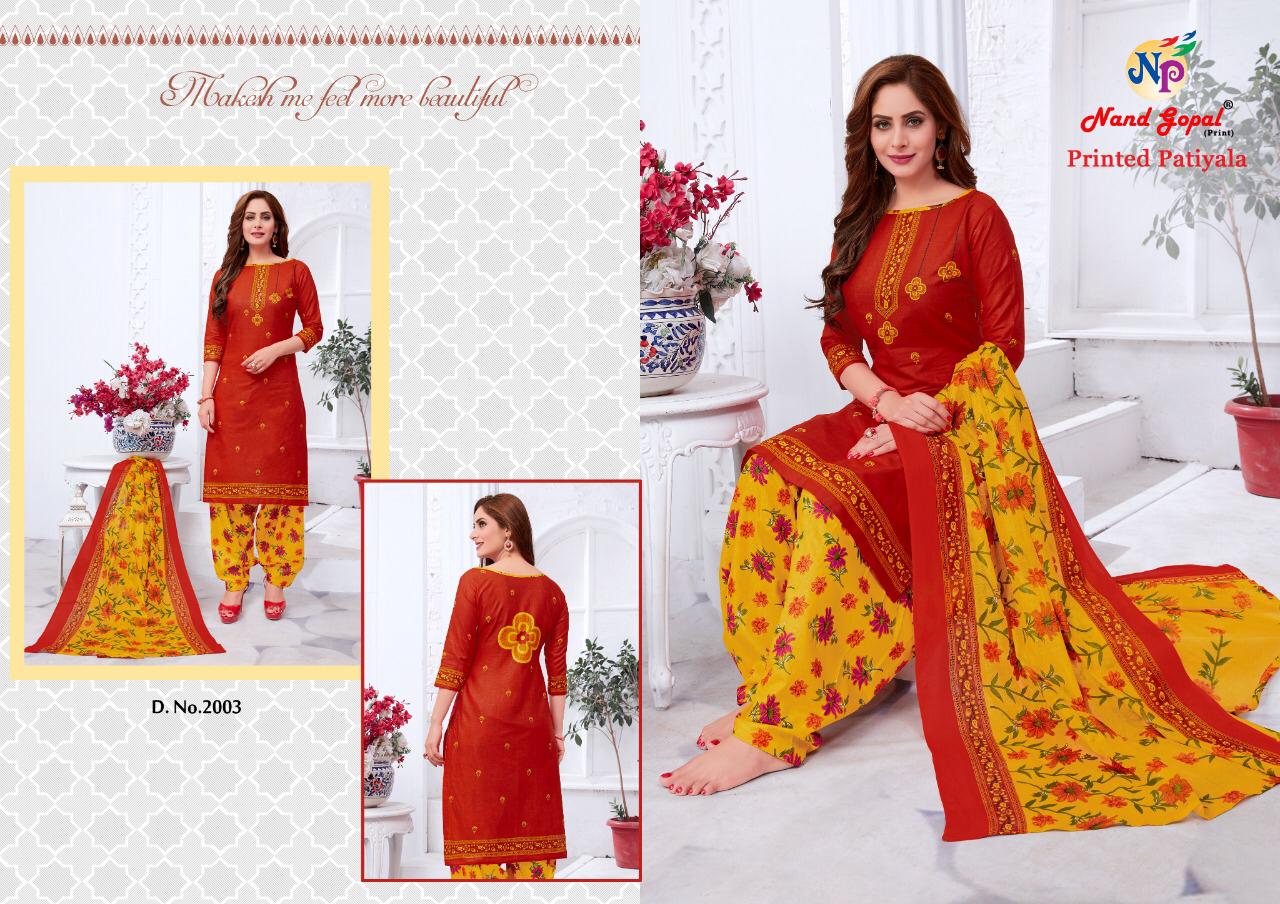 Nand Gopal Launched Printed Patiyala Pure Cotton Readymade Dress
