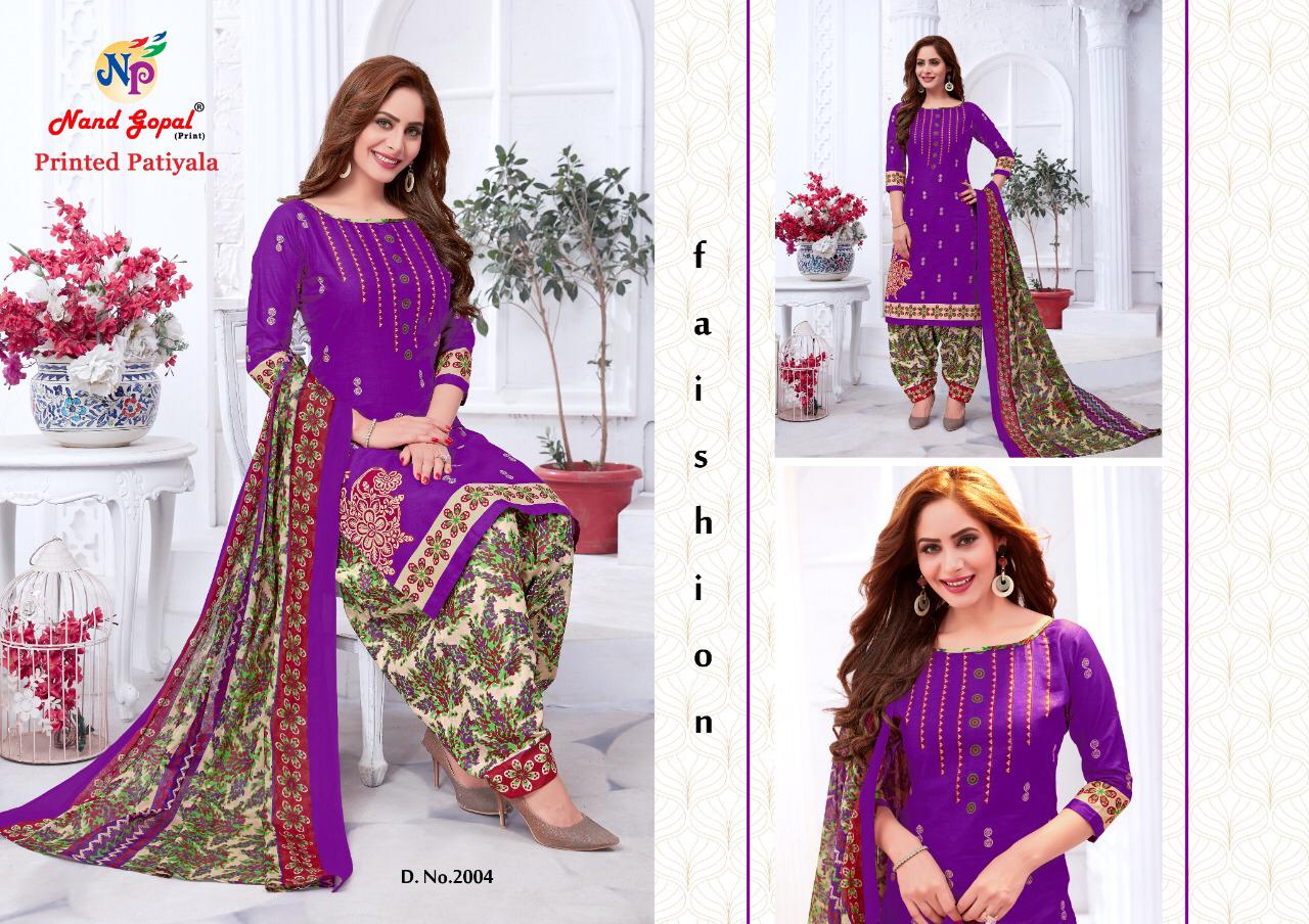 Nand Gopal Launched Printed Patiyala Pure Cotton Readymade Dress