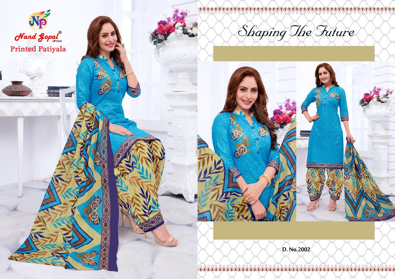 Nand Gopal Launched Printed Patiyala Pure Cotton Readymade Dress