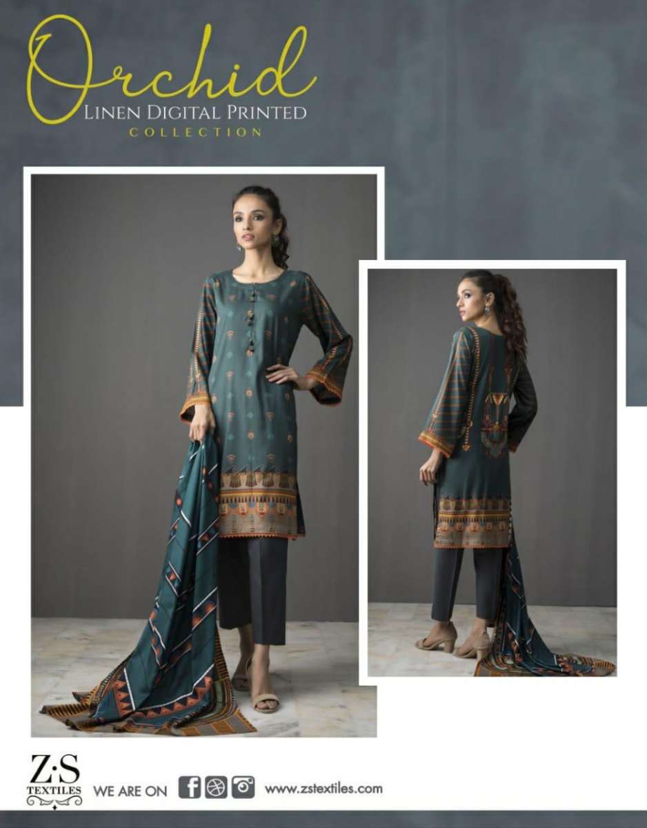 Zs Textile Presents Orchid Linen Printed Collection Salwar Suits Wholesale Delar Surat