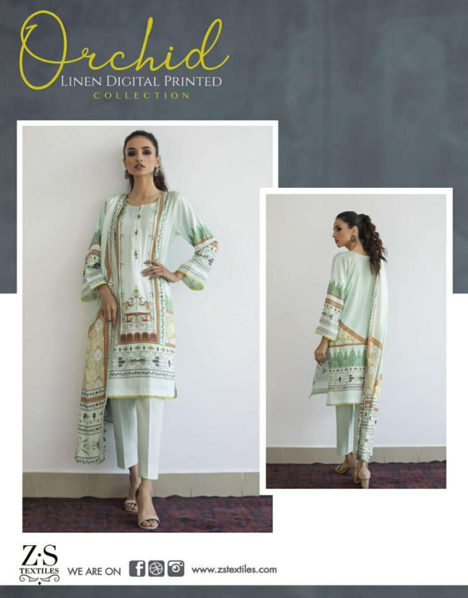 Zs Textile Presents Orchid Linen Printed Collection Salwar Suits Wholesale Delar Surat