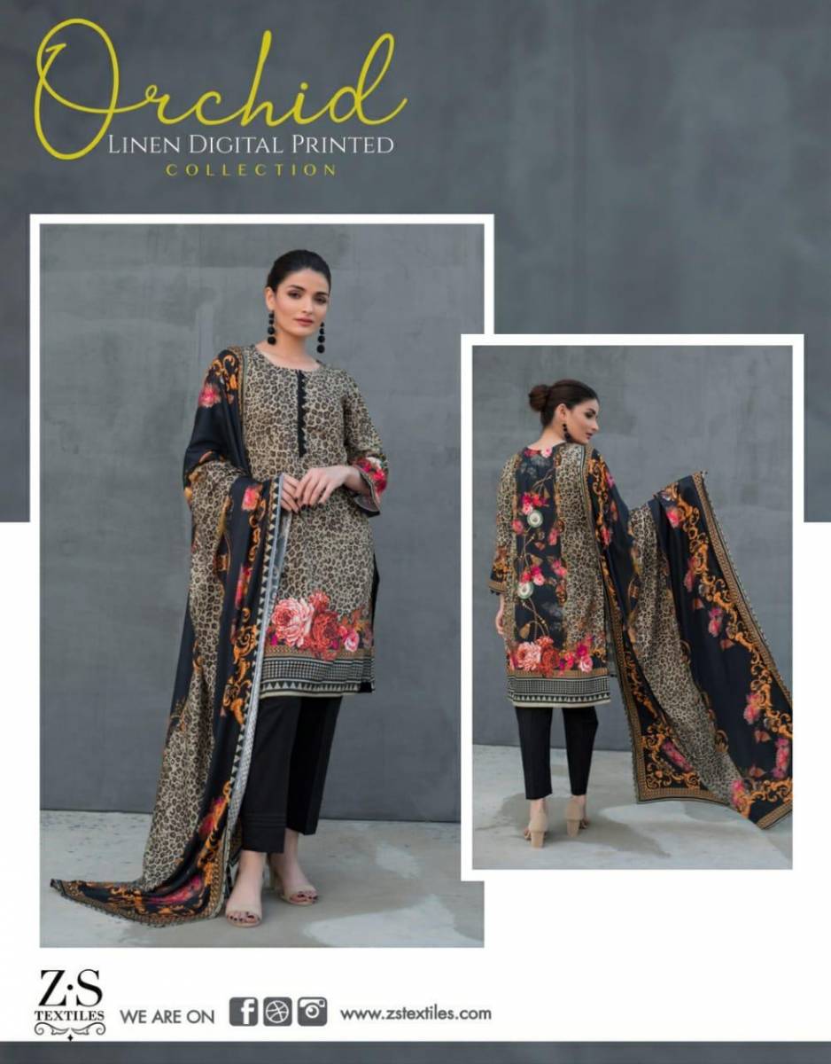 Zs Textile Presents Orchid Linen Printed Collection Salwar Suits Wholesale Delar Surat