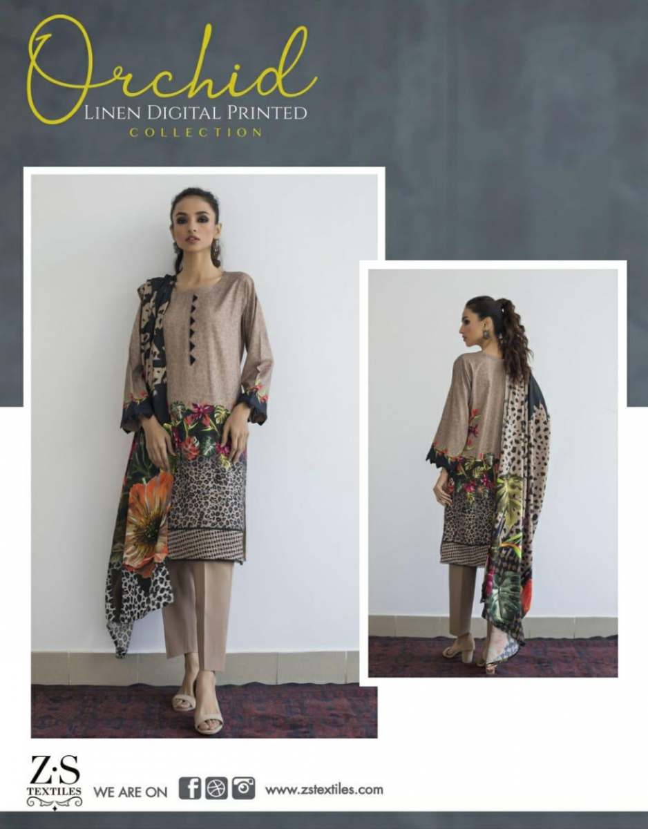 Zs Textile Presents Orchid Linen Printed Collection Salwar Suits Wholesale Delar Surat