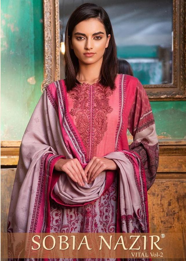 Shraddha Designer Presents Sobia Nazir Vital Vol 2 Lawn Cotton With Heavy Embroidery Work Salwar Suit Wholesale Dealer