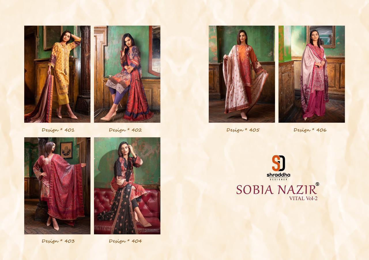 Shraddha Designer Presents Sobia Nazir Vital Vol 2 Lawn Cotton With Heavy Embroidery Work Salwar Suit Wholesale Dealer