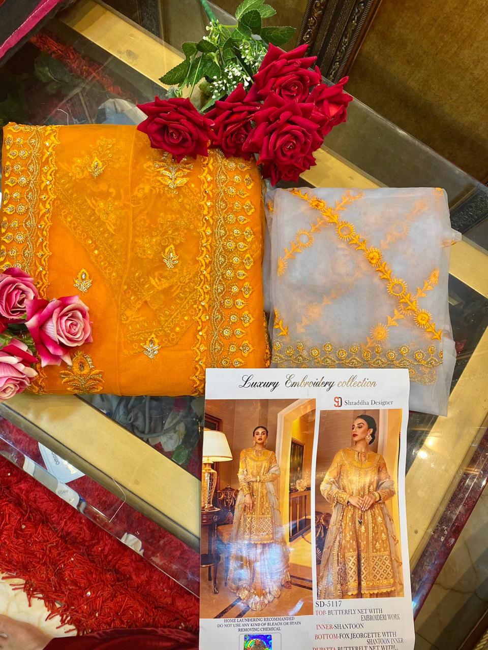 Shraddha Designer Presents Bridal Collection Heavy Butterfly Net With Embroidery Work Salwar Suits Wholesale Dealer Surat