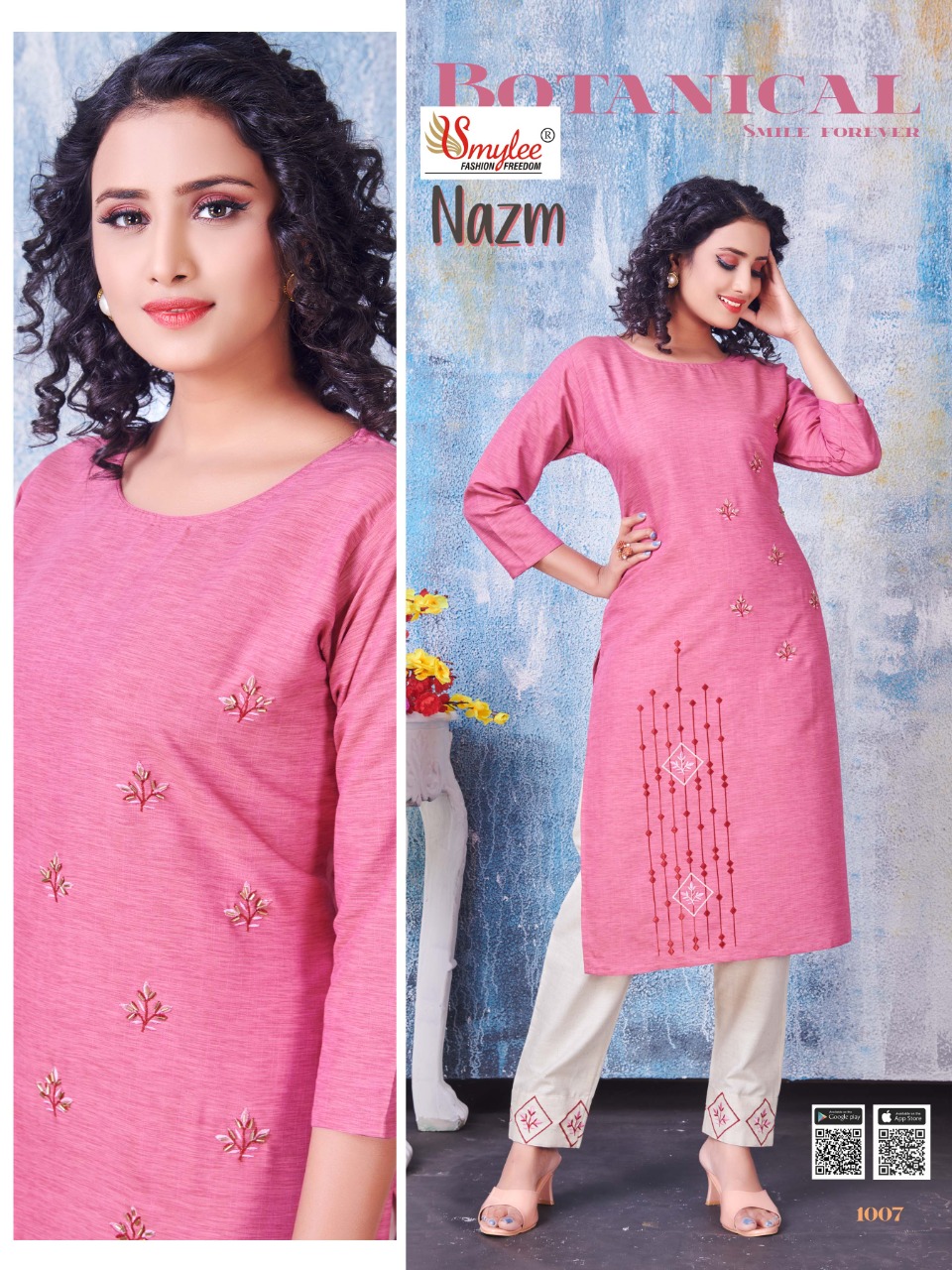 Smylee Fashion Presents Nazm Heavy Milaznz Rayon With Embroidery Work Kurtis Wholesale Dealer Surat