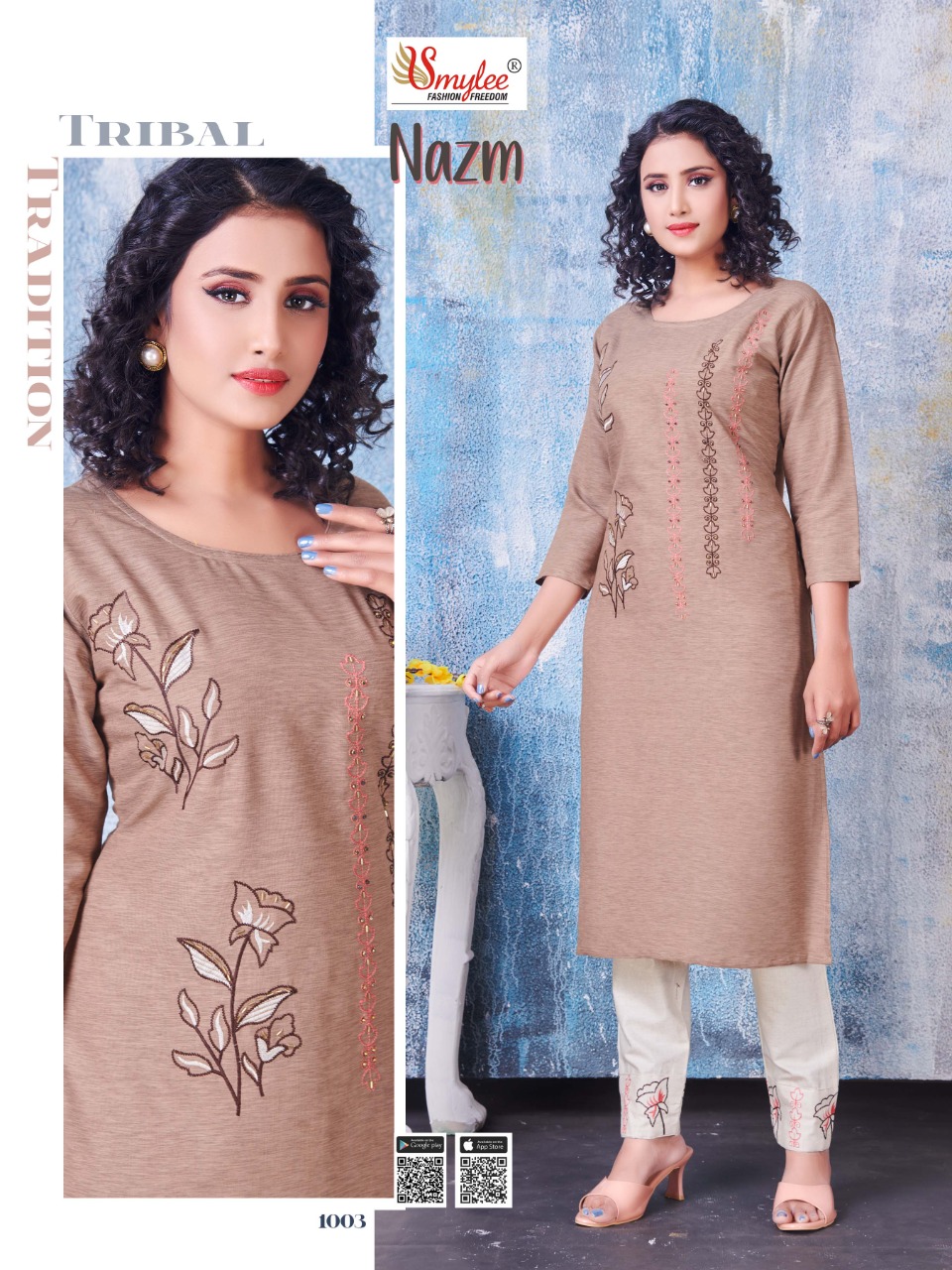 Smylee Fashion Presents Nazm Heavy Milaznz Rayon With Embroidery Work Kurtis Wholesale Dealer Surat