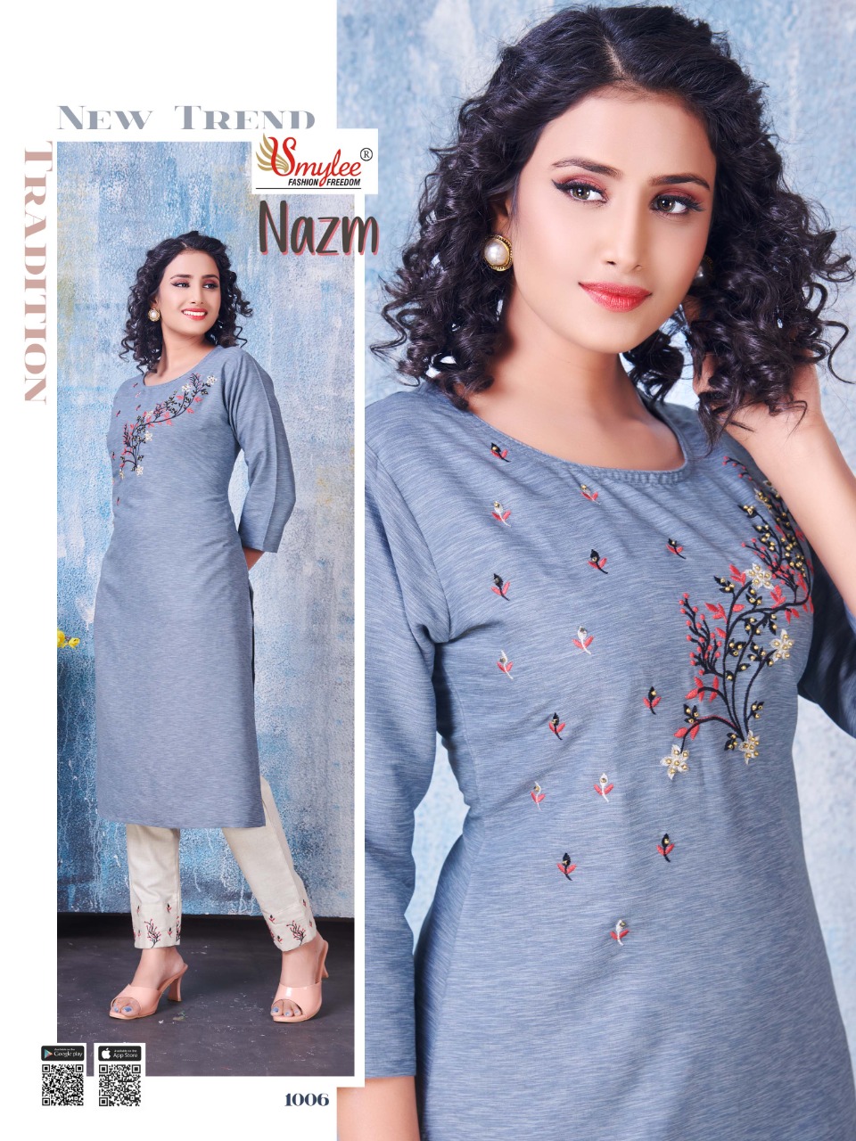 Smylee Fashion Presents Nazm Heavy Milaznz Rayon With Embroidery Work Kurtis Wholesale Dealer Surat
