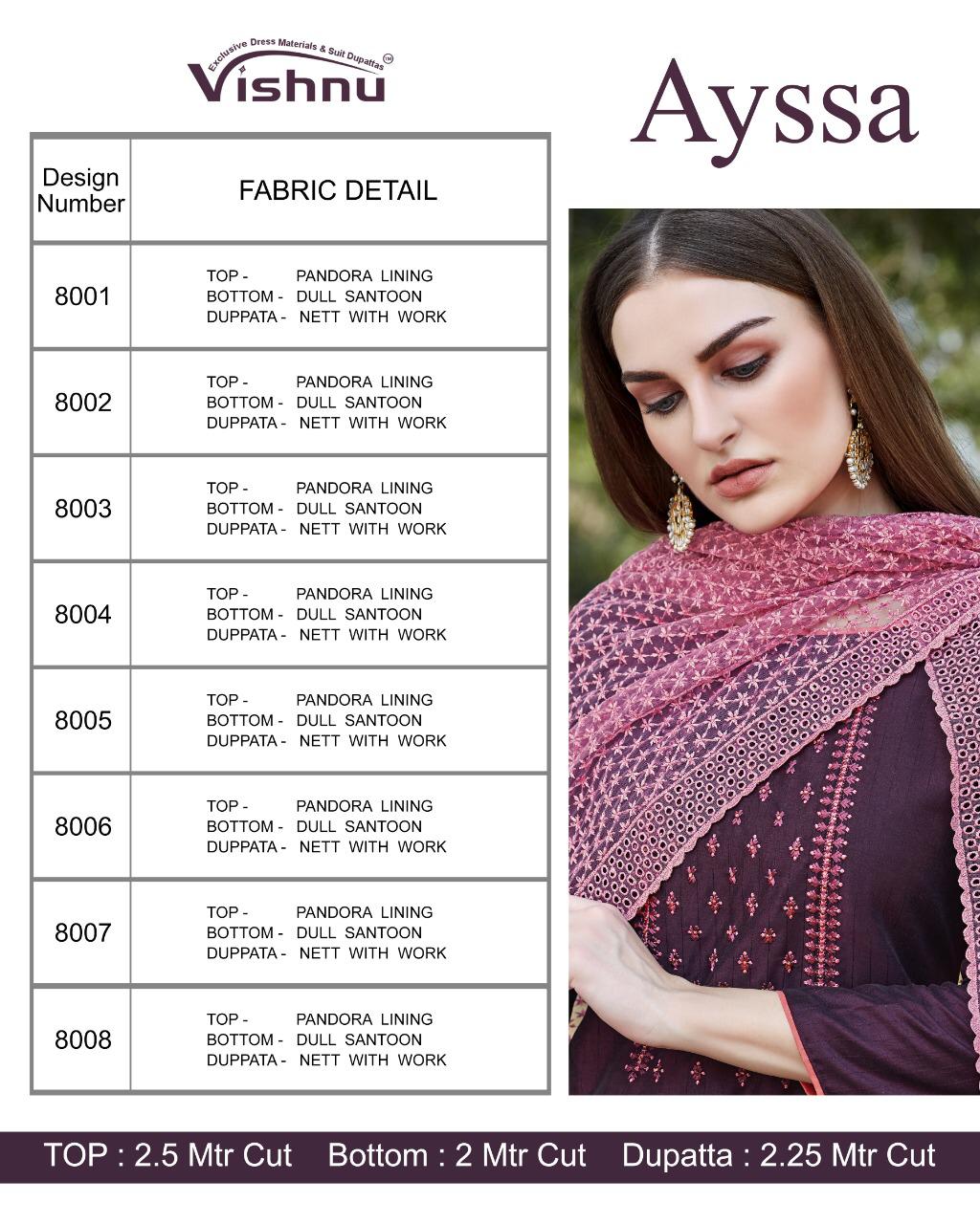 Vishnu Impex Presents Ayssa Pandora Lining Fancy Designer Salwar Suits Wholersale Delar Surat