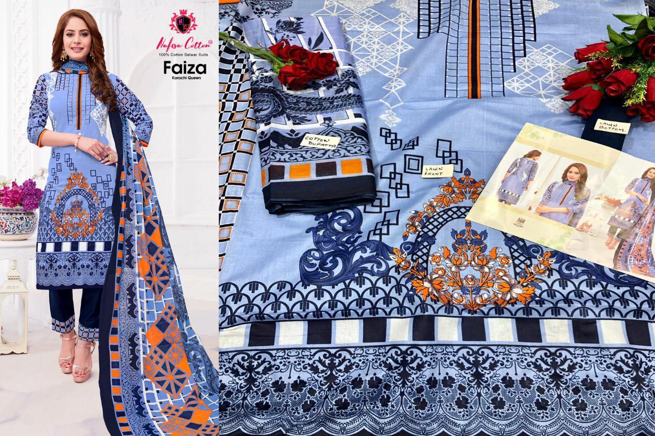 Nafisa Cotton Launched Faiza Karachi Queen Vol 5 Cotton Printed Salwar Suits Wholesale Delar Surat