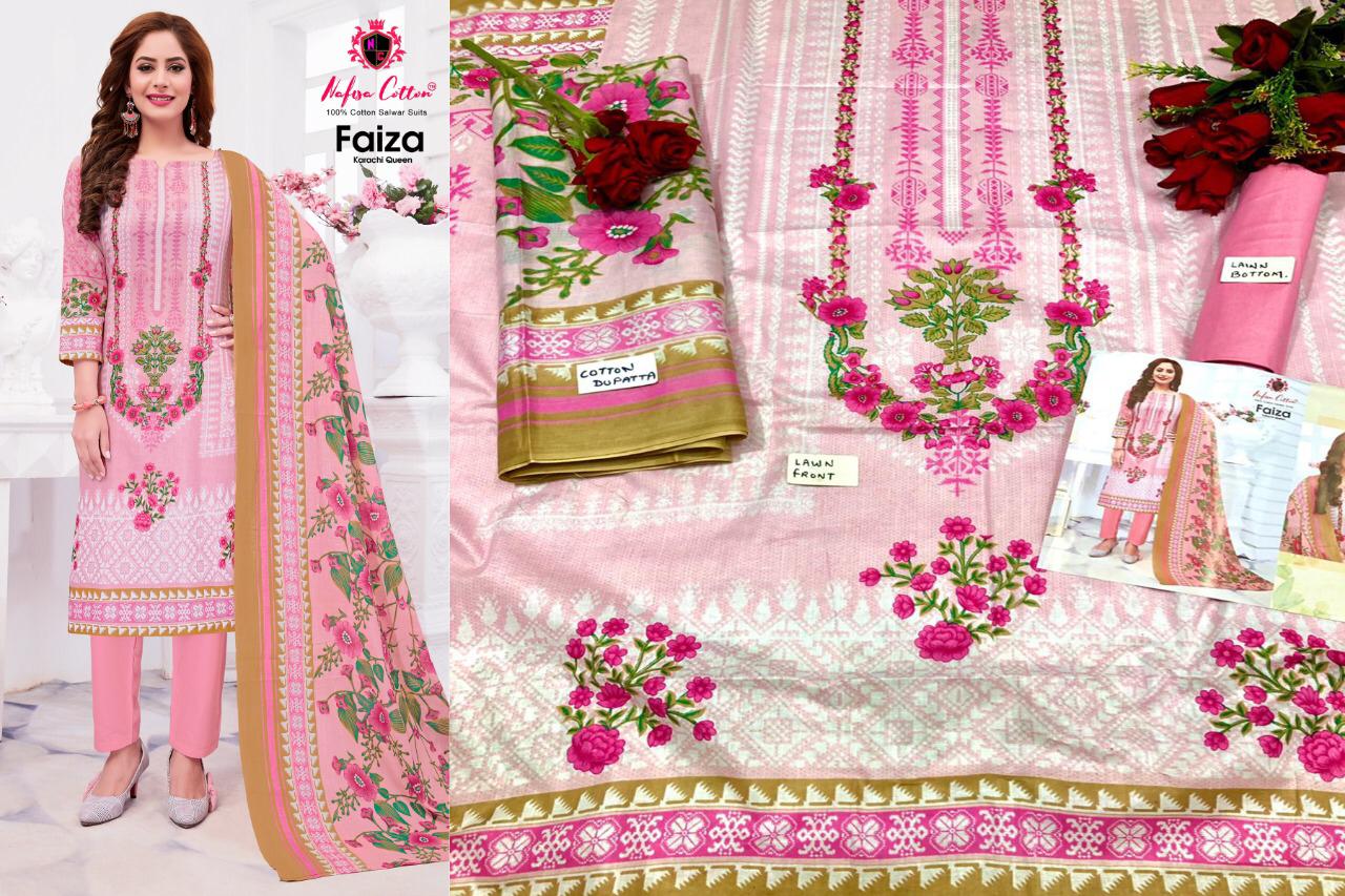 Nafisa Cotton Launched Faiza Karachi Queen Vol 5 Cotton Printed Salwar Suits Wholesale Delar Surat