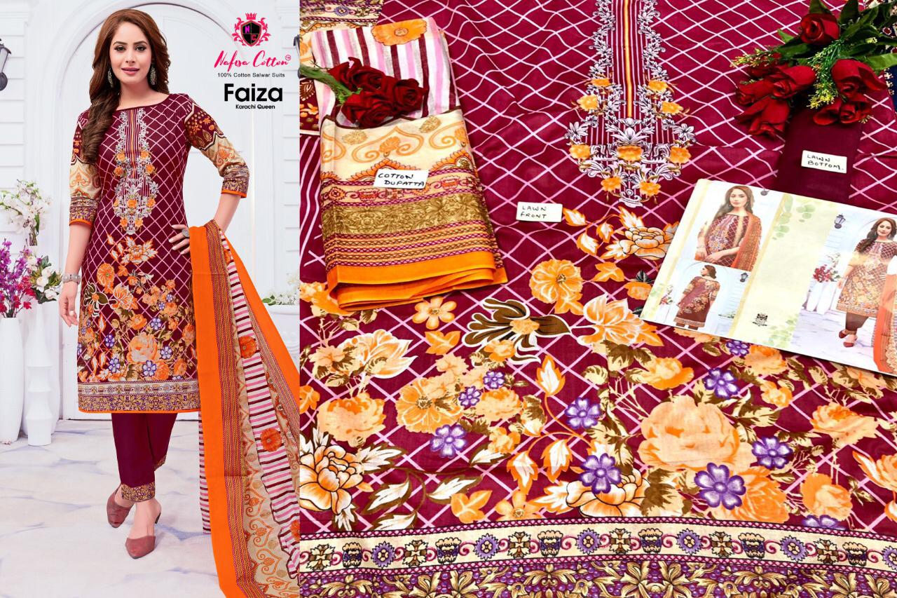 Nafisa Cotton Launched Faiza Karachi Queen Vol 5 Cotton Printed Salwar Suits Wholesale Delar Surat