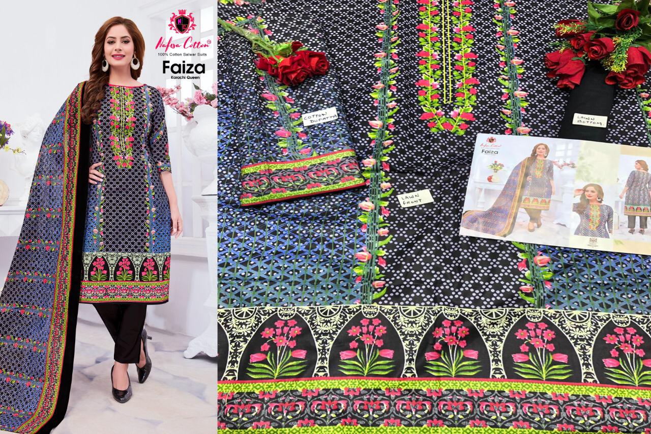 Nafisa Cotton Launched Faiza Karachi Queen Vol 5 Cotton Printed Salwar Suits Wholesale Delar Surat