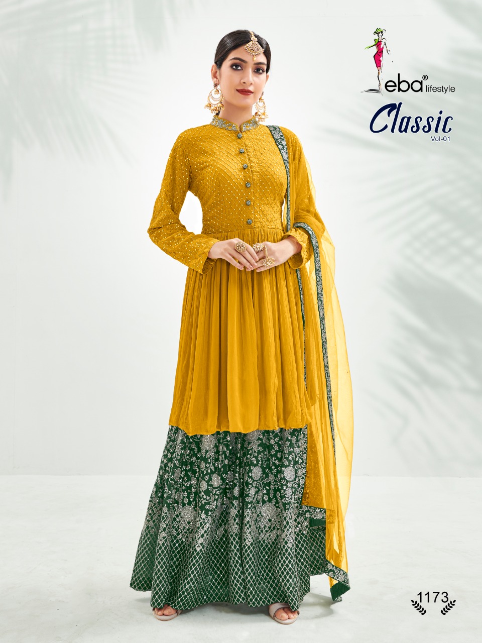 Eba Lifestyle Launched Classic Vol 1 Chinon With Embroidery And Daimond Work Salwar Kameez Wholesale Dealer Surat