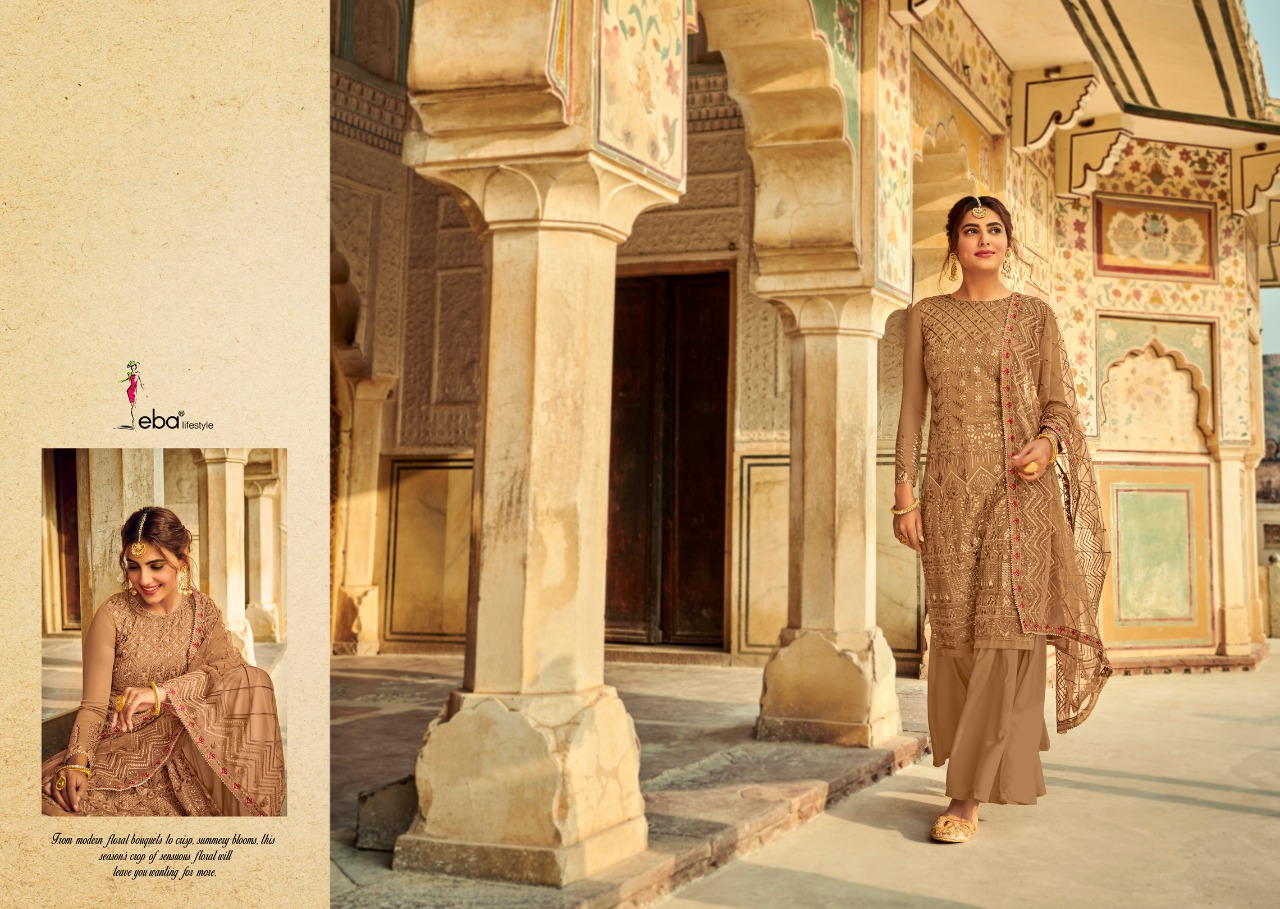 Eba Lifestyle Launched Tashrif Heavy Fox Georette With Heavy Embroidery Work Salwar Kameez Wholesale Dealer Surat