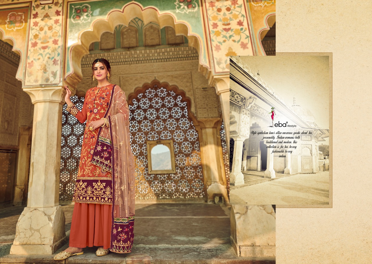 Eba Lifestyle Launched Tashrif Heavy Fox Georette With Heavy Embroidery Work Salwar Kameez Wholesale Dealer Surat