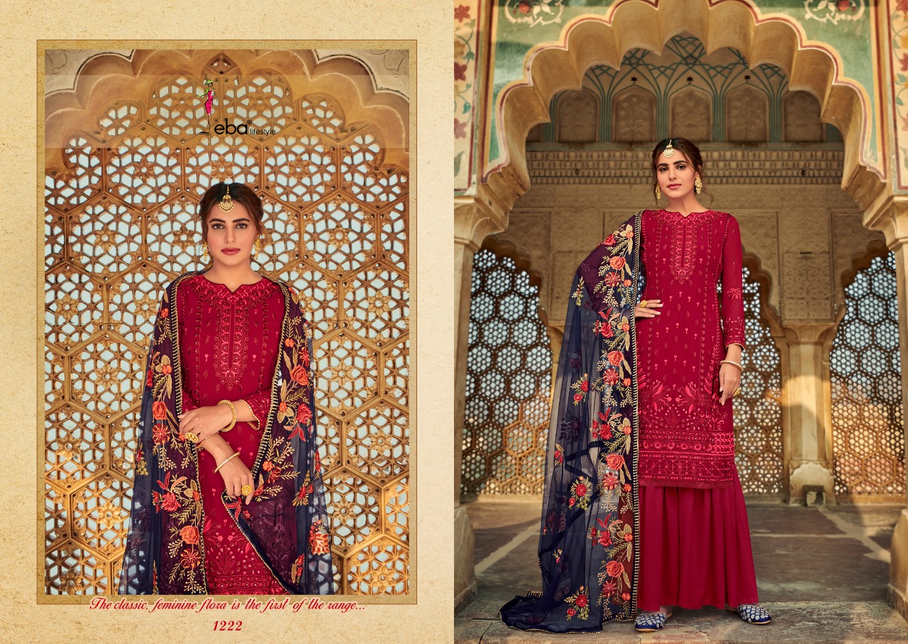 Eba Lifestyle Launched Tashrif Heavy Fox Georette With Heavy Embroidery Work Salwar Kameez Wholesale Dealer Surat