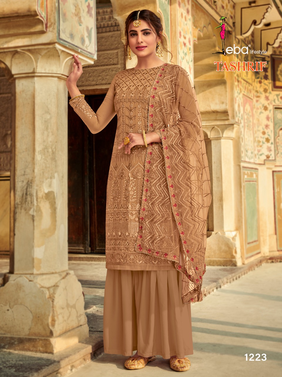 Eba Lifestyle Launched Tashrif Heavy Fox Georette With Heavy Embroidery Work Salwar Kameez Wholesale Dealer Surat