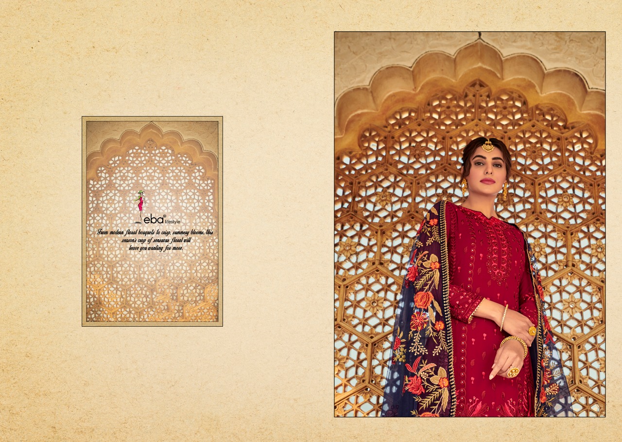 Eba Lifestyle Launched Tashrif Heavy Fox Georette With Heavy Embroidery Work Salwar Kameez Wholesale Dealer Surat