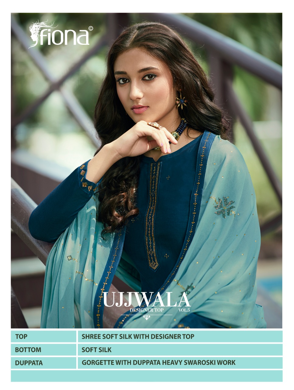 Fiona Launched Ujjwala Vol 5 Shree Soft Silk With Designer Top Salwar Kameez Wholesale Dealer Surat