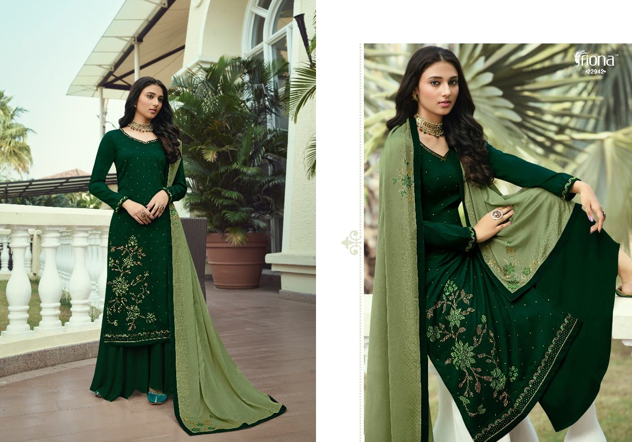 Fiona Launched Ujjwala Vol 5 Shree Soft Silk With Designer Top Salwar Kameez Wholesale Dealer Surat