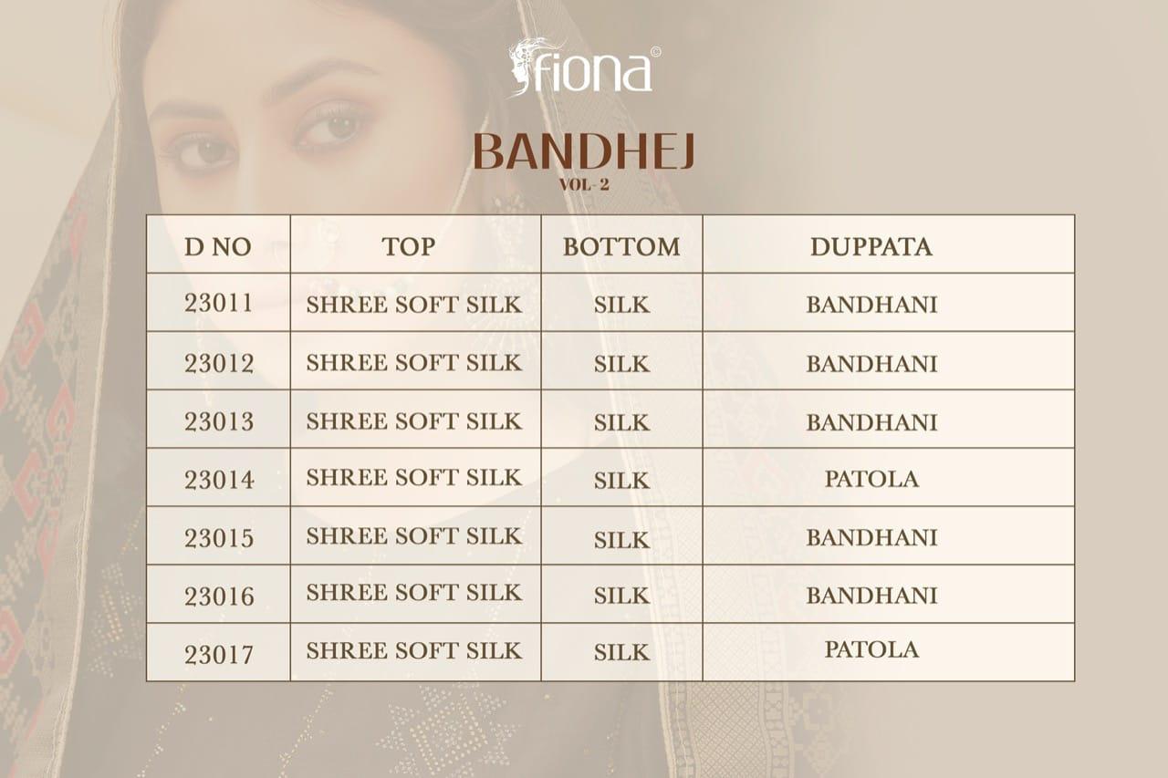 Fiona Launched Bandhej Vol 2 Soft Silk Wedding Wear Fancy Designer Salwar Kameez Wholesale Dealer Surat