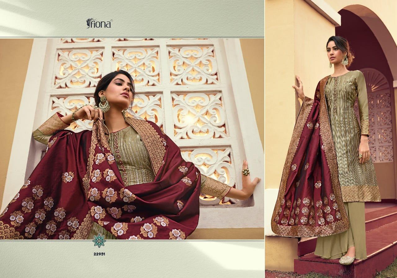 Fiona Launched Gulzar Jacquard With Handwork Wedding Wear Salwar Suits Wholesale Dealer Surat
