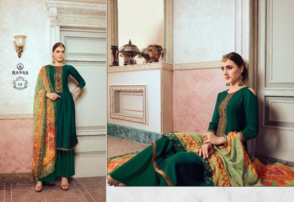 Hansa Hidaya Presents Ara Satin Georgette With Embroidery Work Salwar Kameez Wholesale Dealer Surat