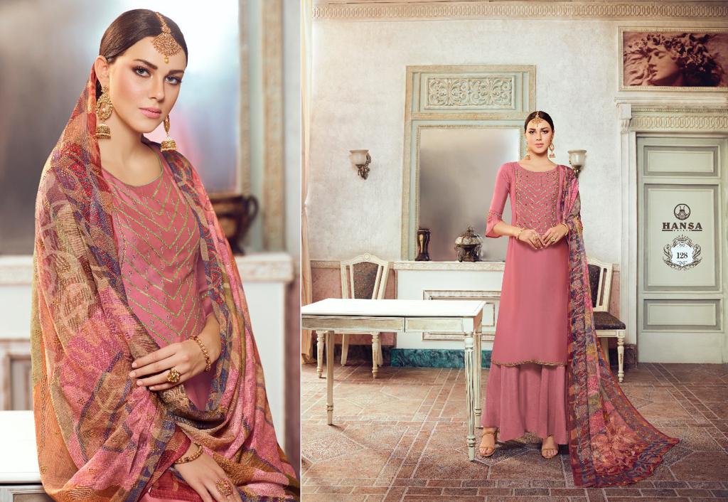 Hansa Hidaya Presents Ara Satin Georgette With Embroidery Work Salwar Kameez Wholesale Dealer Surat