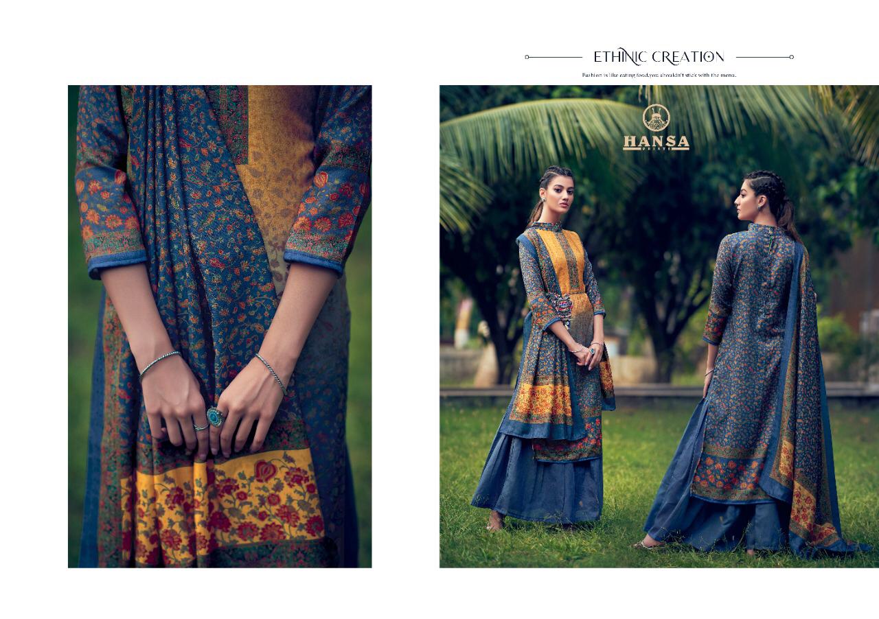 Hansa Prints Launched Hidaya Samaira Pashmina Digital Print With With Hand Work Salwar Kameez