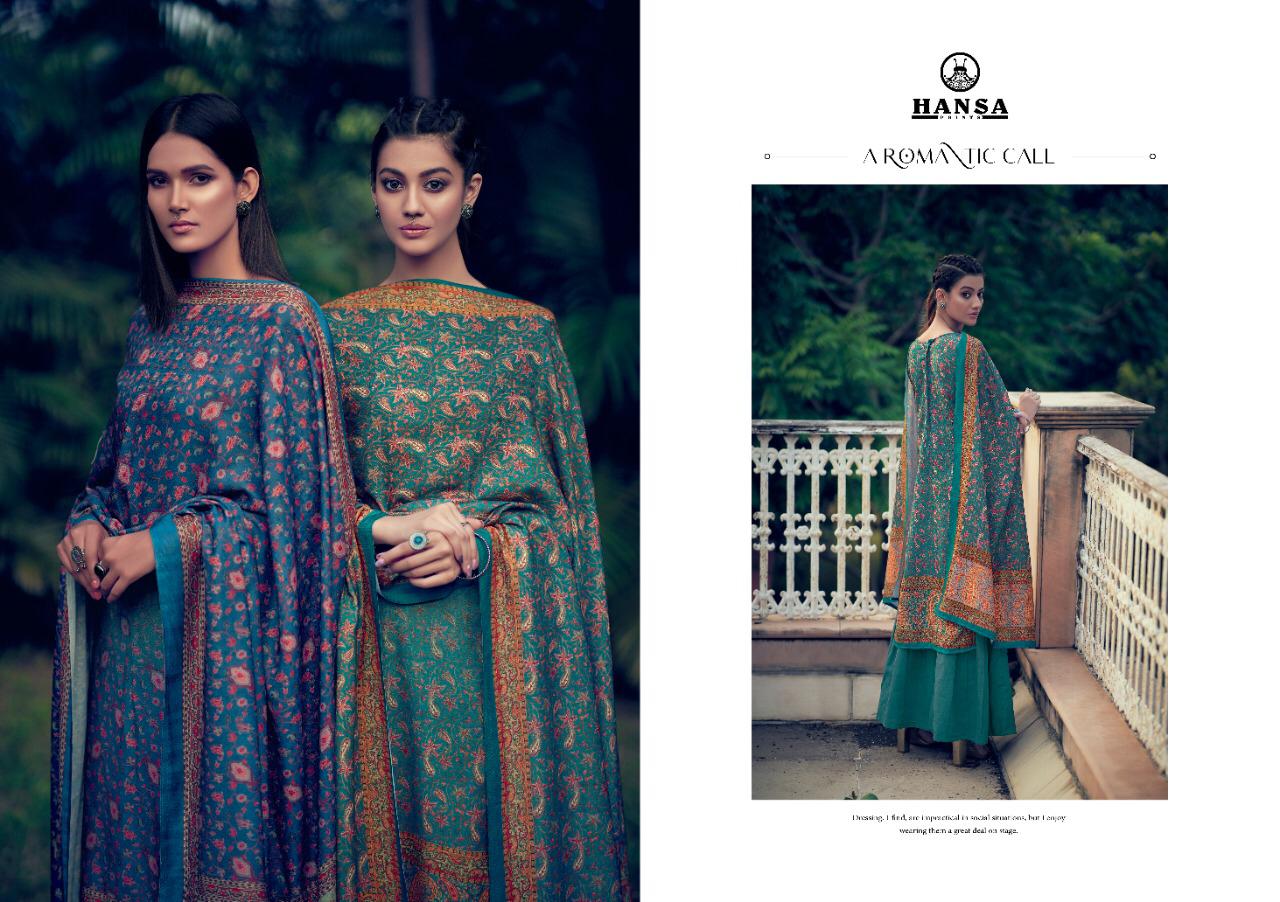 Hansa Prints Launched Hidaya Samaira Pashmina Digital Print With With Hand Work Salwar Kameez