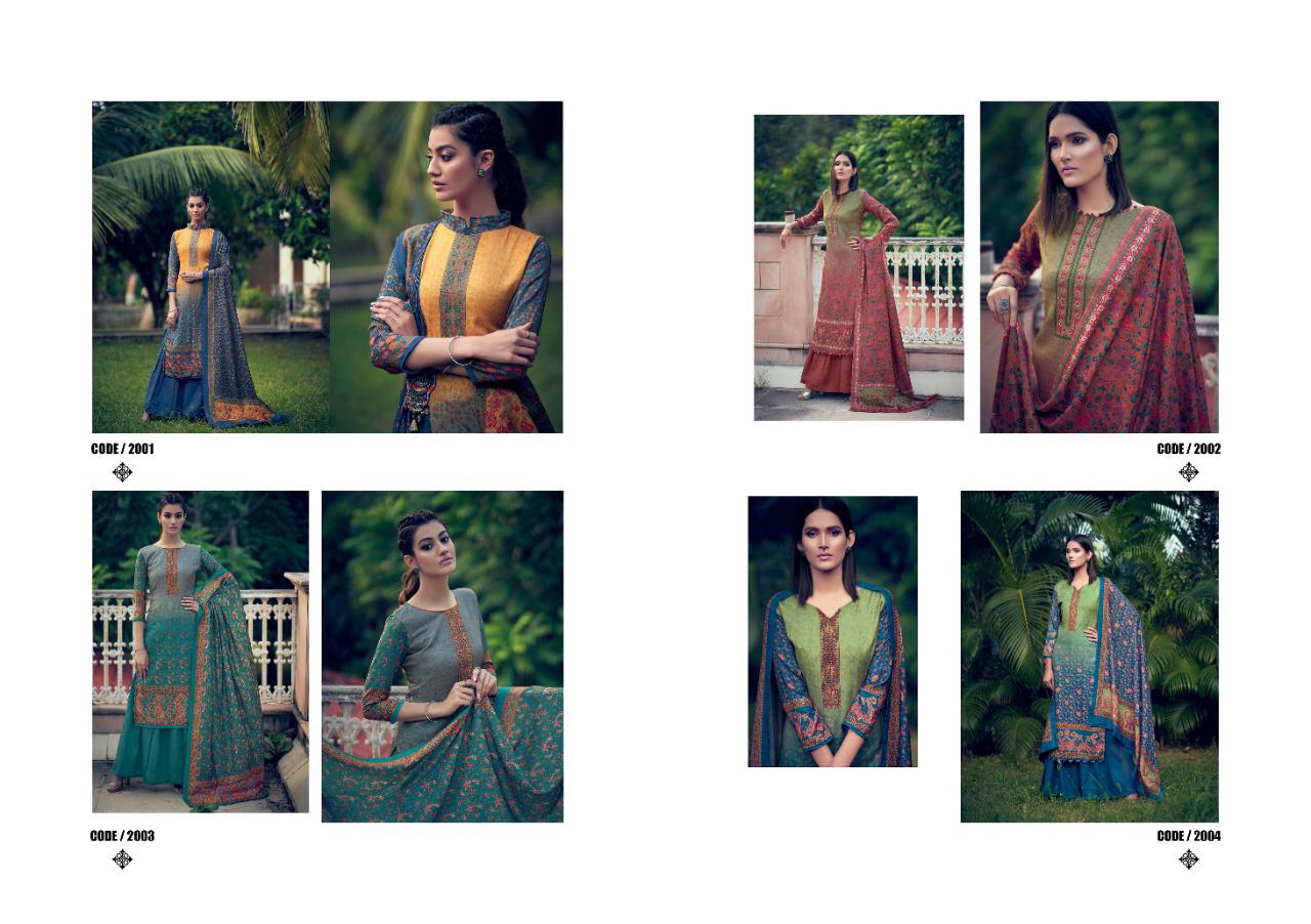 Hansa Prints Launched Hidaya Samaira Pashmina Digital Print With With Hand Work Salwar Kameez