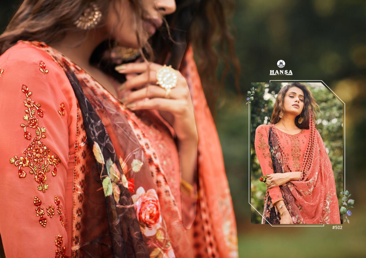 Hansa Launched Somya Crape Digital Print With Work Salwar Kameez Wholesale Dealer Surat