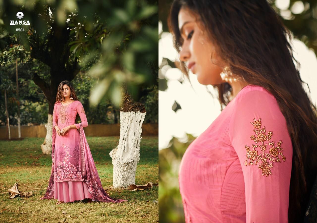 Hansa Launched Somya Crape Digital Print With Work Salwar Kameez Wholesale Dealer Surat
