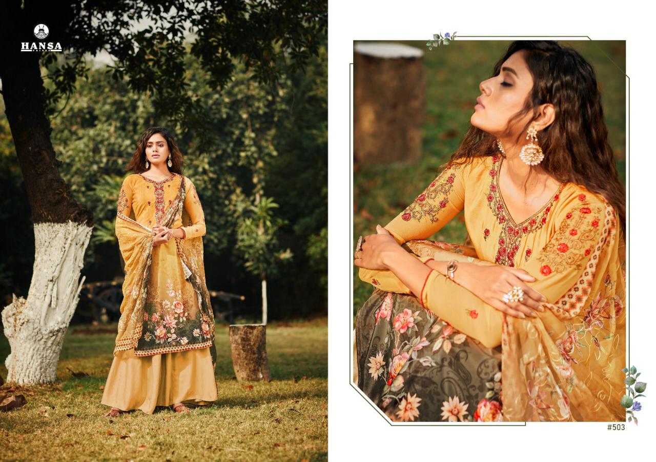 Hansa Launched Somya Crape Digital Print With Work Salwar Kameez Wholesale Dealer Surat