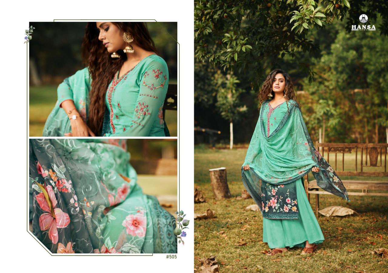 Hansa Launched Somya Crape Digital Print With Work Salwar Kameez Wholesale Dealer Surat