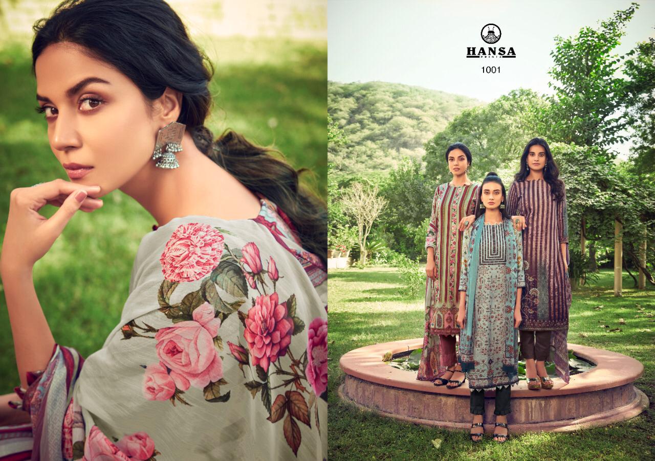 Hansa Launched Hidaya Sara Pashmina Digital Print With Hand Work Salwar Kameez