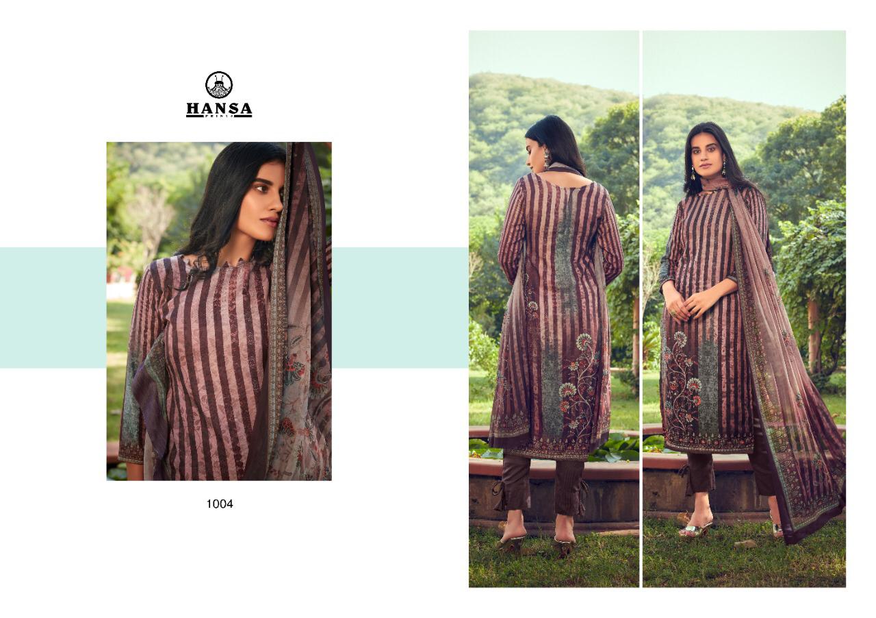 Hansa Launched Hidaya Sara Pashmina Digital Print With Hand Work Salwar Kameez