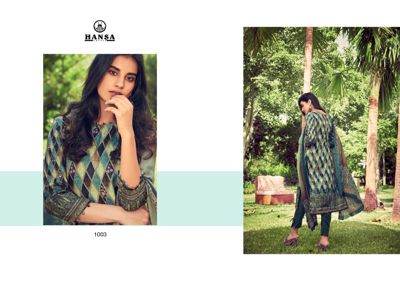Hansa Launched Hidaya Sara Pashmina Digital Print With Hand Work Salwar Kameez
