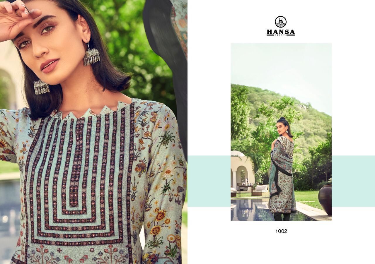 Hansa Launched Hidaya Sara Pashmina Digital Print With Hand Work Salwar Kameez